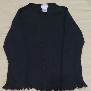 Sandro Ferrone Black Fringed Cardigan